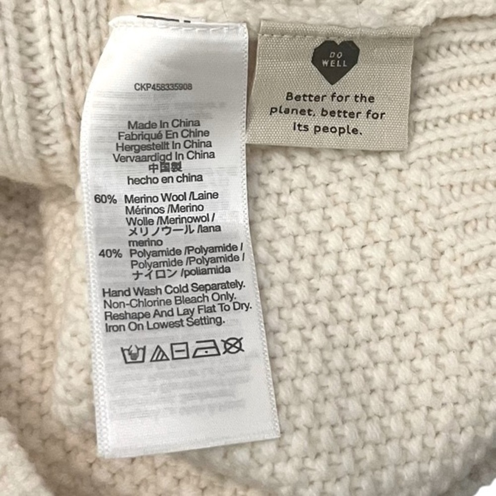 Madewell Hollydene Ruffle Shoulder Merino Wool Pullover Sweater in Antique Cream - Picture 9 of 15